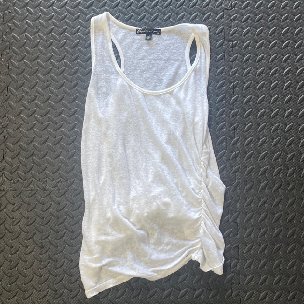 Elizabeth and James white womens tank large